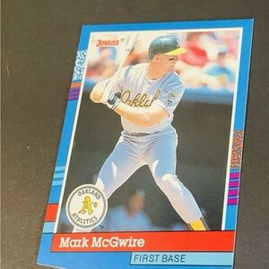 1991 Donruss #105 Mark McGwire Oakland Athletics (no period after Inc)